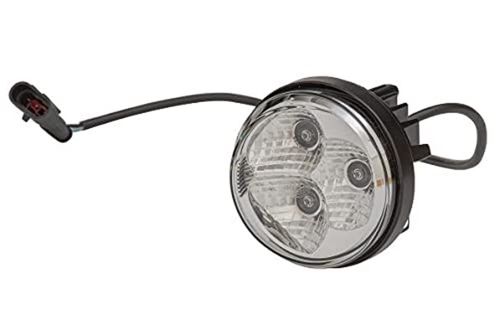 HELLA LED Tagfahrleuchte - 90mm - 24V / 12V - rund - glasklar - Kabel: 500mm - Stecker: AMP - links - Menge: 1 - 2PT 009 599-111 von Hella