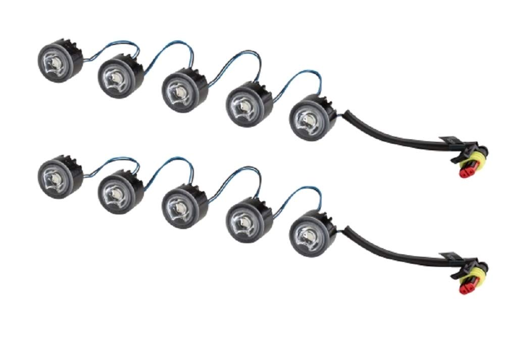 HELLA LED Tagfahrleuchtensatz - LEDayFlex - 12V / 24V - rund - SAE - glasklar - Kabel: 120mm - Fahrzeugfront - Satz - 2PT 010 458-701, Schwarz von Hella