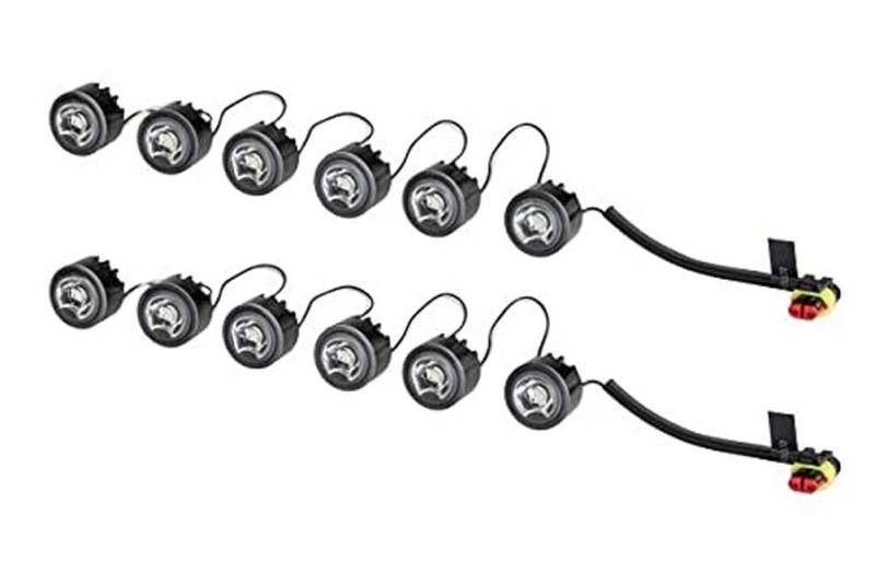 HELLA LED Tagfahrleuchtensatz - LEDayFlex - 24V / 12V - rund - SAE - glasklar - Kabel: 120mm - Fahrzeugfront - Satz - 2PT 010 458-731 von Hella