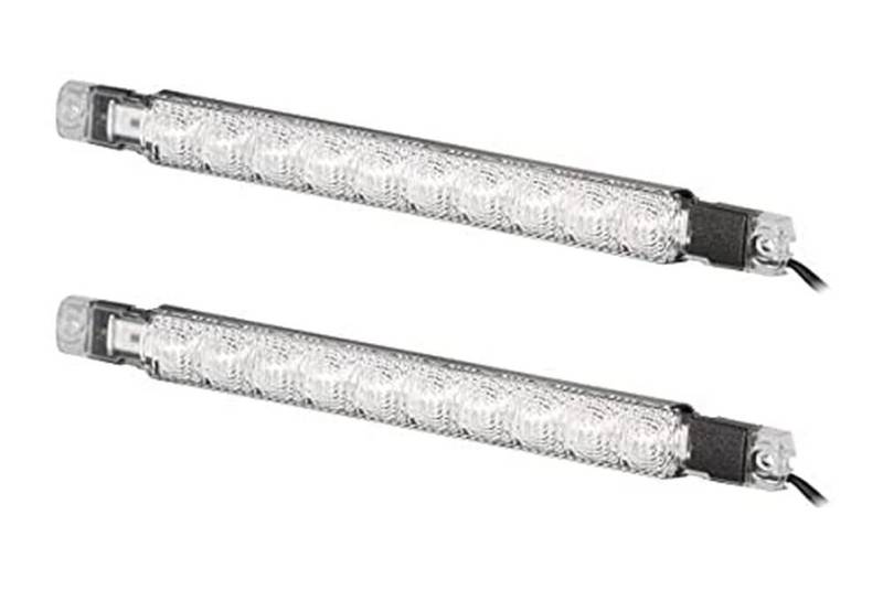 HELLA LED Tagfahrleuchtensatz - Strip Lamp - 12V - gerade - glasklar - Kabel: 2500mm - Fahrzeugfront - Satz - 2PT 980 880-811, silber von Hella