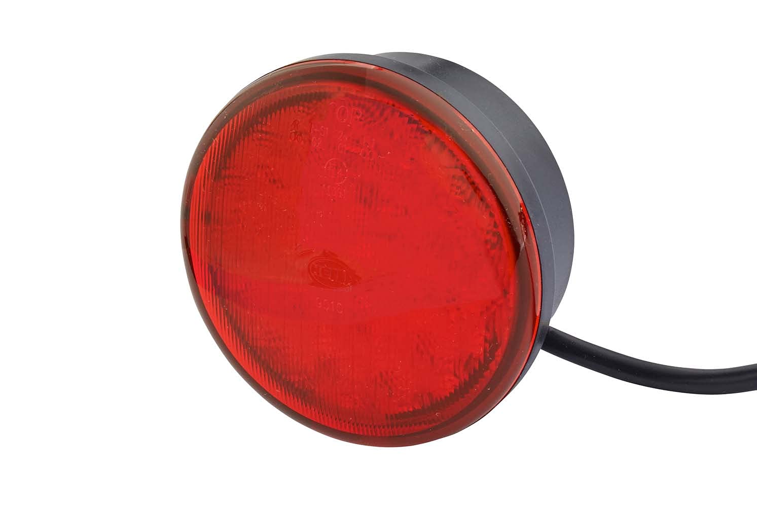 HELLA Rückleuchte - 83mm - Anhänger Beleuchtung - LED - 24V / 12V - Anbau/geschraubt - ECE/ADR/GGVS - Lichtscheibenfarbe: rot - Kabel: 2500mm - Stecker: offene Kabelenden - links/rechts - 2SB 959 010-001 von Hella