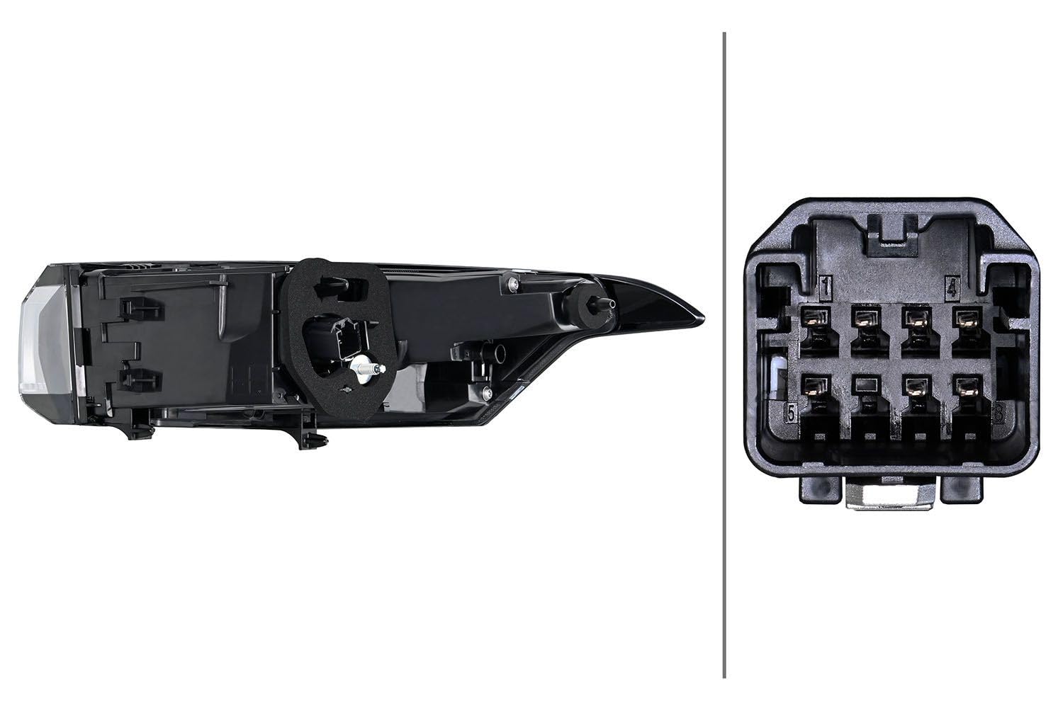 HELLA 2SD 015 019-111 Heckleuchte - LED - äusserer Teil - für u.a. PEUGEOT 308 III (FB_, FH_, FP_, F3_) - ECE - für Rechtsverkehr/für Linksverkehr - links von Hella