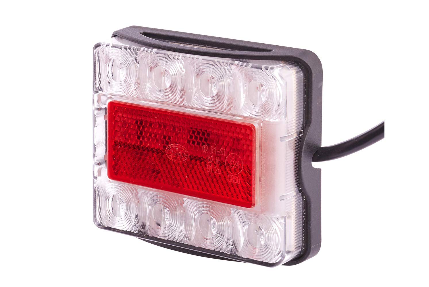 HELLA Rückleuchte - LED - Anhänger Beleuchtung - 12V / 24V - Anbau/geschraubt - ECE - Lichtscheibenfarbe: rot/transparent - Kabel: 500mm - Stecker: offene Kabelenden - rechts/links - 2VA 980 720-001 von Hella