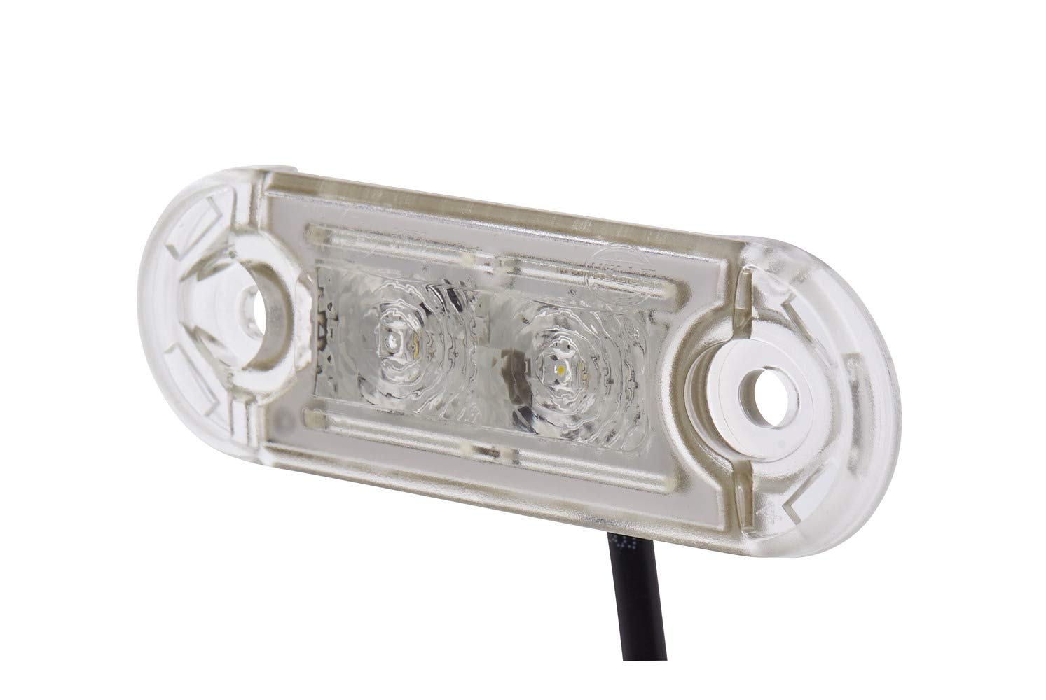 HELLA 2XS 959 855-441 Umrissleuchte - Begrenzungsleuchte -Anhänger - Wohnwagen - DuraLED S - LED - 12/24V - ECE - Lichtscheibenfarbe: glasklar - Kabel: 2500mm - seitlicher Anbau von Hella