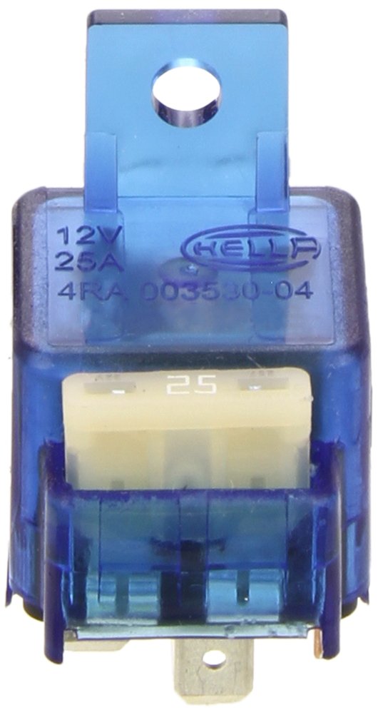 HELLA Relais, Arbeitsstrom - 12V - 4-polig - Schaltbild: S10 - Stecker: A - Schließer - Farbe: hellblau - mit Halter - 4RA 003 530-042 von Hella