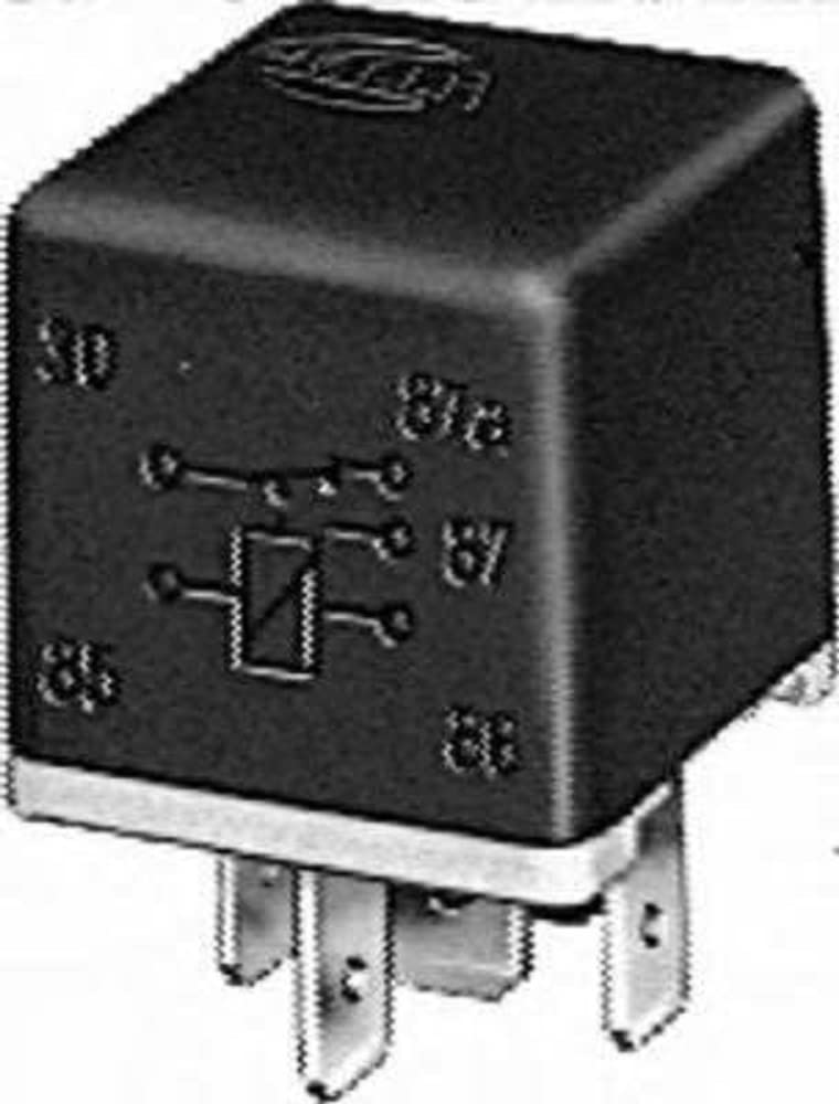 HELLA 4RD 003 520-127 Relais, Arbeitsstrom - 24V - 5-polig - Schaltbild: W1 - Stecker: B1 - Wechsler - mit Halter - Menge: 270 von Hella