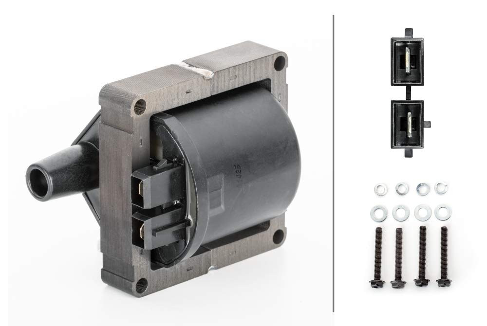 HELLA 5DA 230 035-211 Zündspule - 2-polig - Zündspule zum Verteiler - geschraubt - mit Zubehör von Hella