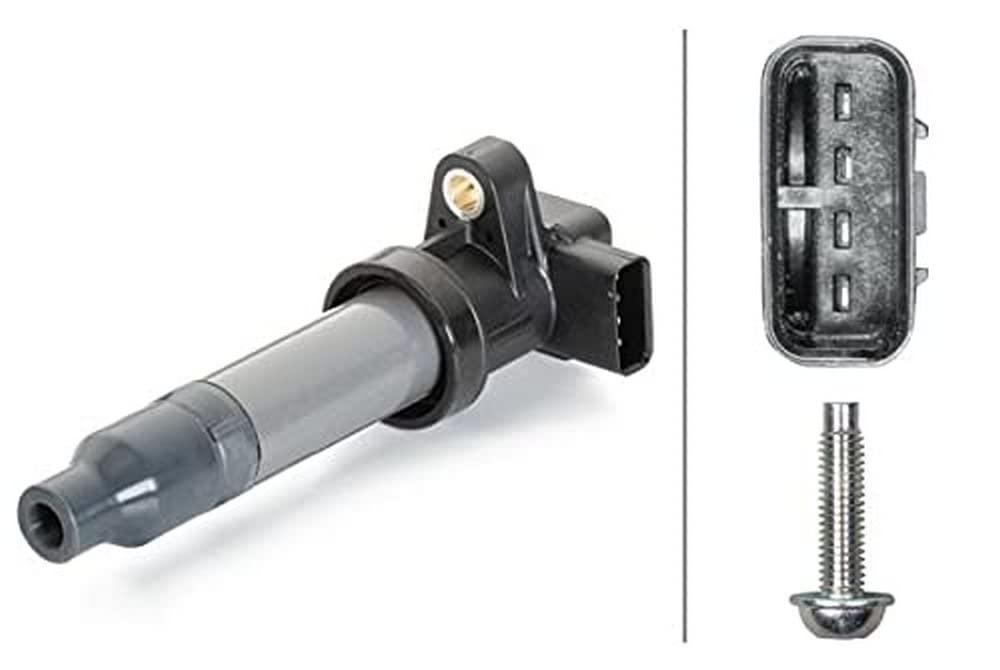 HELLA 5DA 230 036-161 Zündspule - 4-polig - Kerzenschachtzündspule - geschraubt von Hella