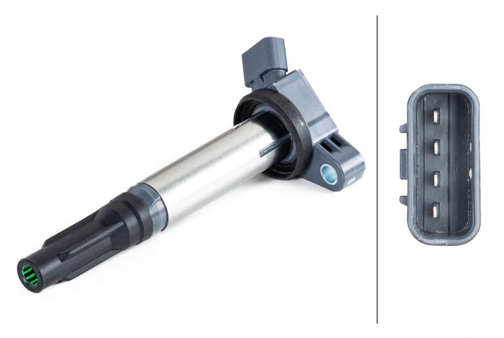 HELLA 5DA 358 057-451 Zündspule - 4-polig - Kerzenschachtzündspule - geschraubt von Hella