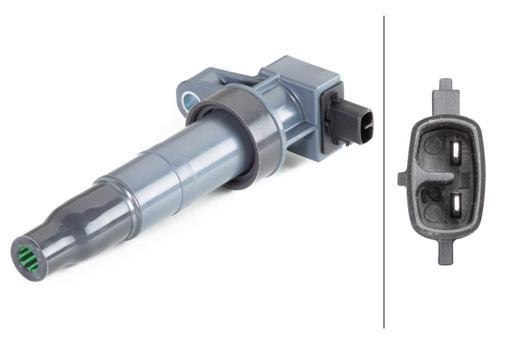 HELLA 5DA 358 057-491 Zündspule - 2-polig - Kerzenschachtzündspule - geschraubt von Hella