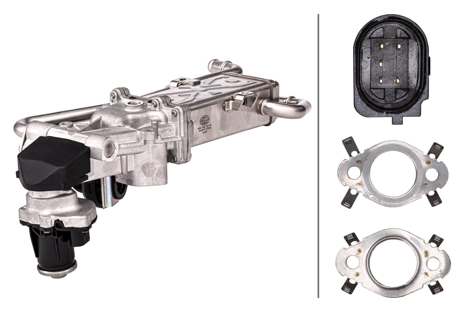 HELLA 6NU 358 167-011 AGR-Modul - elektrisch - 5-polig - mit Dichtungen/mit AGR-Kühler - mit AGR-Ventil von Hella