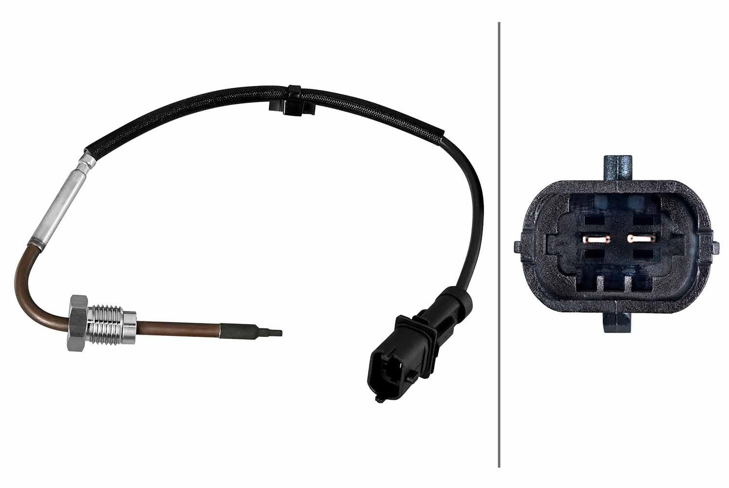 HELLA 6PT 010 376-941 Sensor, Abgastemperatur - 2-polig - geschraubt - Kabel: 270mm von Hella