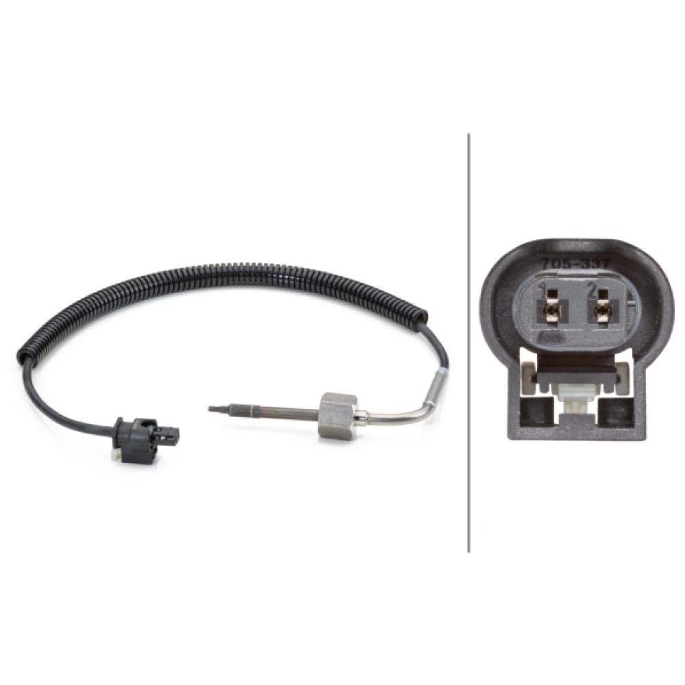 HELLA 6PT 014 494-131 Sensor, Abgastemperatur - 2-polig - geschraubt - Kabel: 410mm von Hella