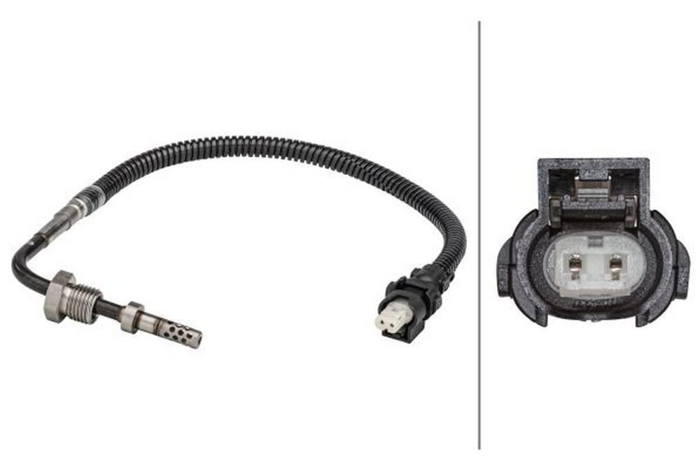 HELLA 6PT 358 181-231 Sensor, Abgastemperatur - 2-polig - geschraubt - Kabel: 255mm von Hella