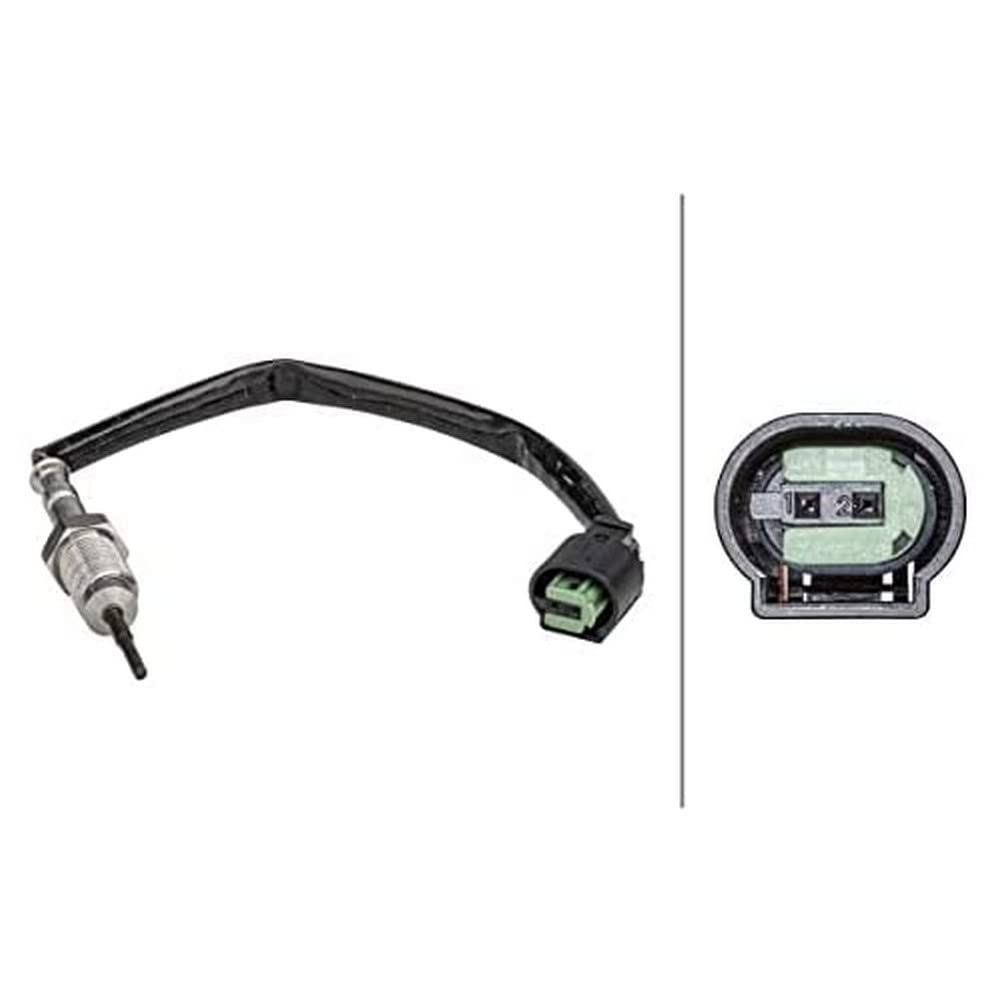 HELLA 6PT 358 181-271 Sensor, Abgastemperatur - 2-polig - geschraubt - Kabel: 155mm von Hella