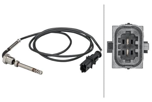 HELLA 6PT 358 181-491 Sensor, Abgastemperatur - 2-polig - geschraubt - Kabel: 1110mm von Hella