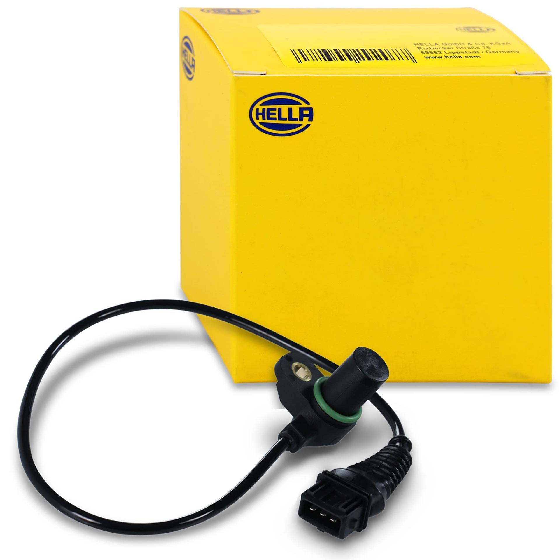 HELLA 6PU 009 121-641 Sensor, Nockenwellenposition - 12V - Einlassseite - Kabel: 405mm - mit Dichtung - mit Kabel von Hella