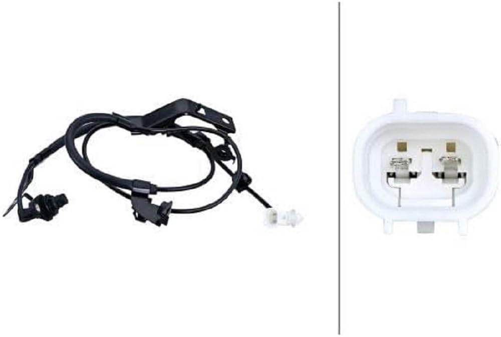 HELLA 6PU 230 048-751 Sensor, Raddrehzahl - 2-polig - Vorderachse rechts - Kabel: 1292mm - mit Befestigungsclips am Kabel von Hella