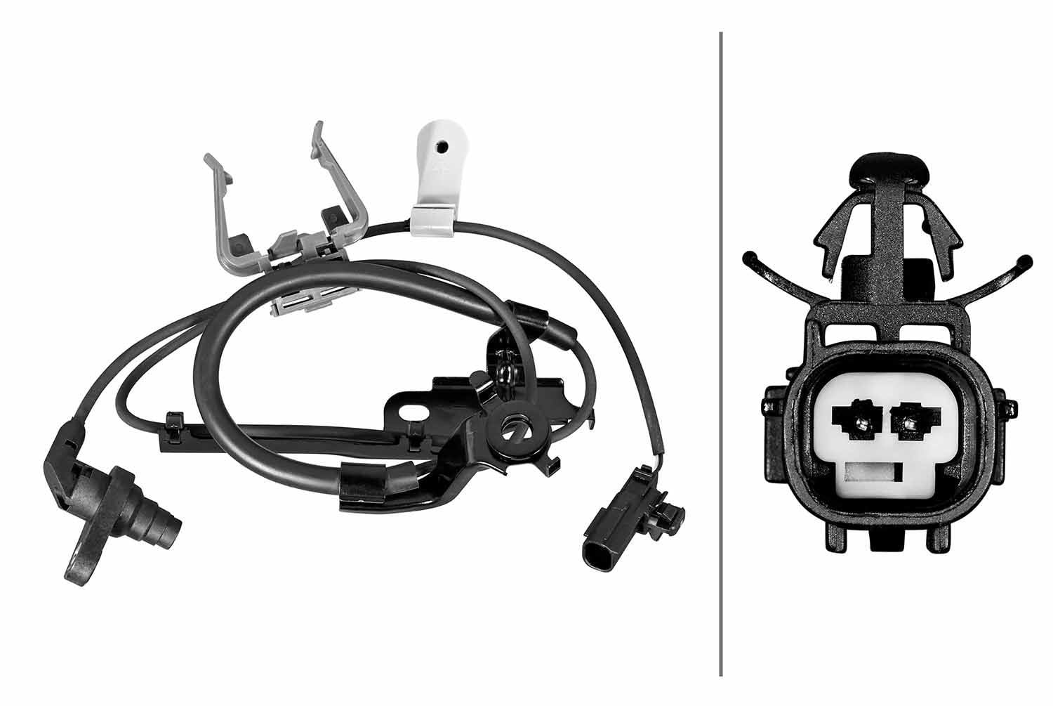 HELLA 6PU 358 219-111 Sensor, Raddrehzahl - 2-polig - Kabel: 1075mm - mit Klammer von HELLA