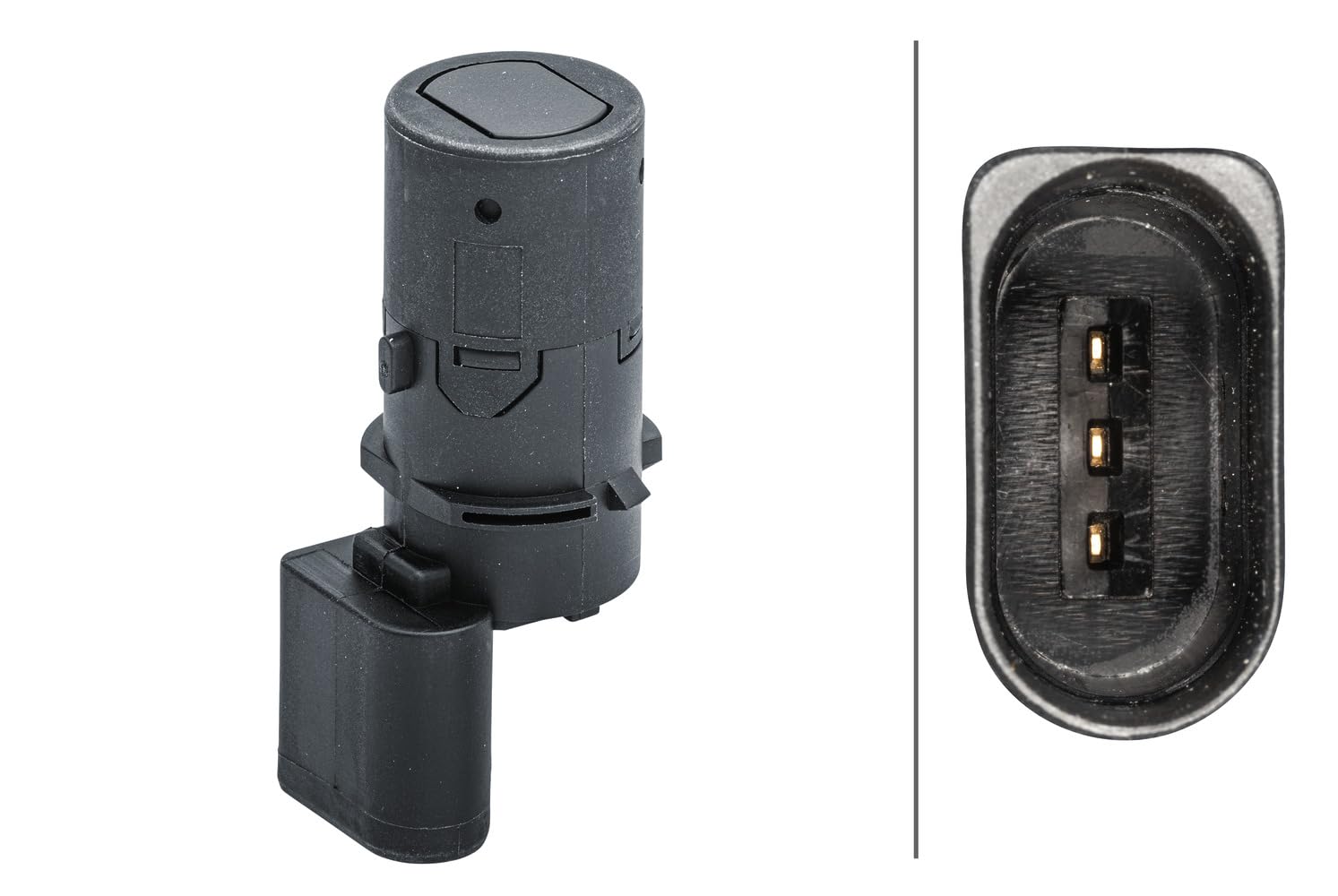 HELLA 6PX 358 141-451 Sensor, Einparkhilfe - gerade - 3-polig - gesteckt - lackierbar von Hella