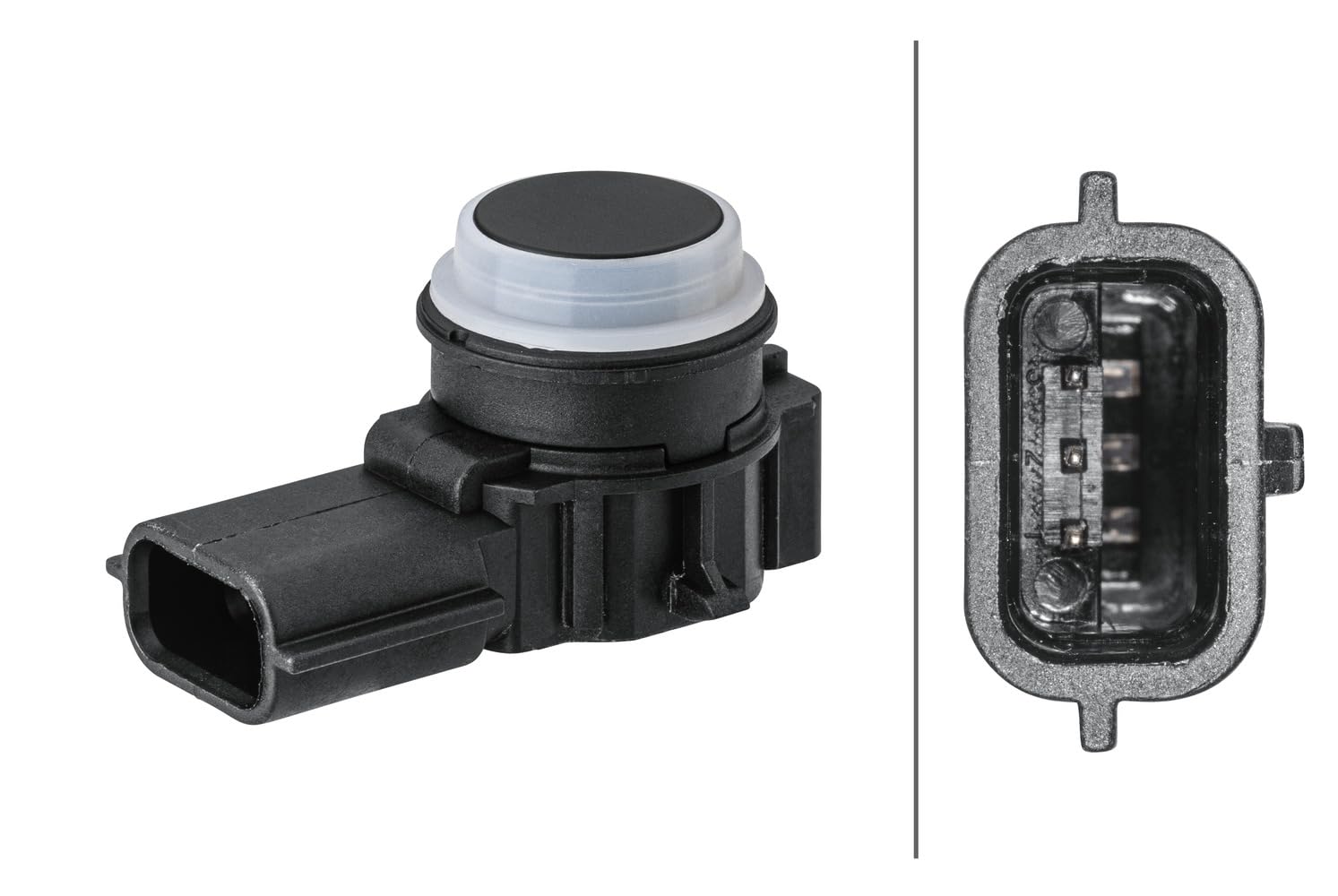 HELLA 6PX 358 141-761 Sensor, Einparkhilfe - 3-polig - gesteckt - überlackierbar - mit Befestigungsring, keine von Hella