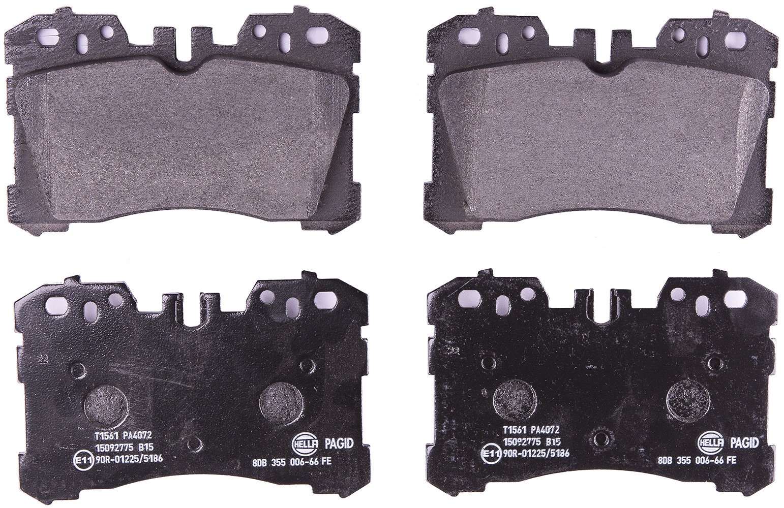 HELLA Bremsbeläge vorne - für Verschleißwarnanzeiger vorbereitet - vier Bremsbeläge pro Set - T1561 - für u.a. LEXUS - 8DB 355 006-661 von Hella