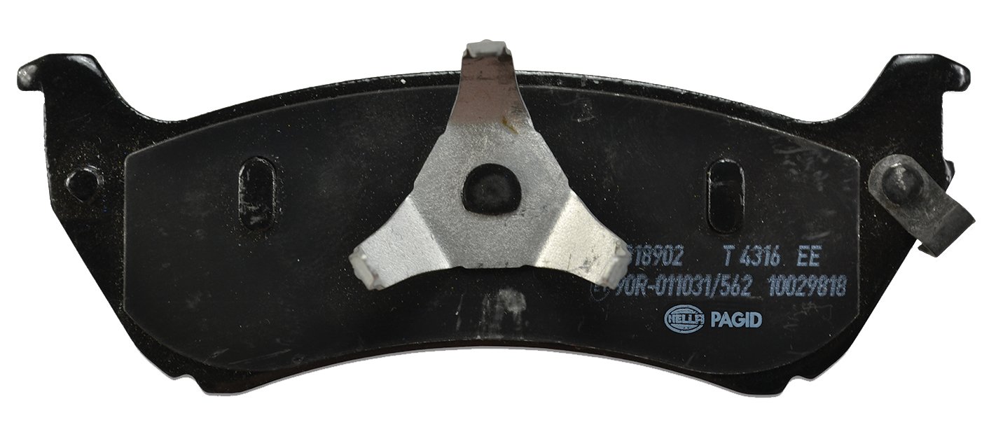 HELLA Bremsbeläge hinten - mit akustischer Verschleißwarnung - vier Bremsbeläge pro Set - T1172 - für u.a. MERCEDES-BENZ - 8DB 355 008-671 von Hella