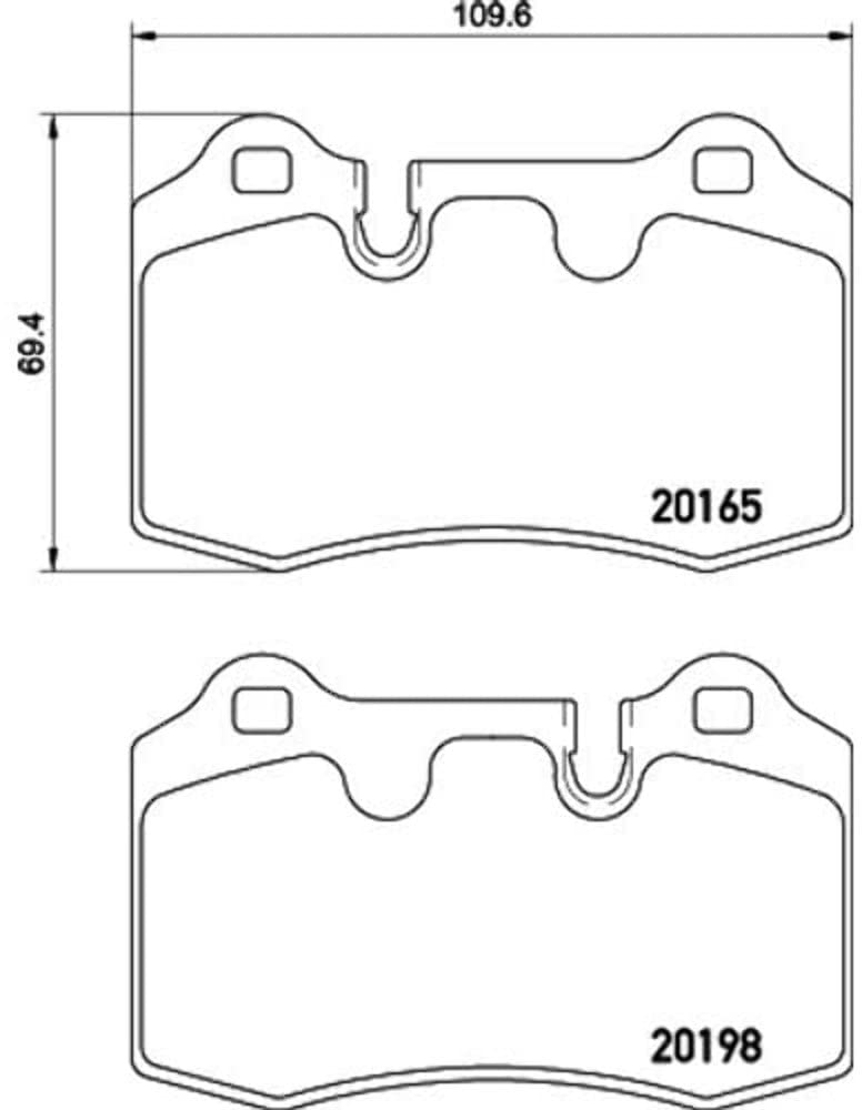 HELLA PAGID Bremsbeläge hinten - für Verschleißwarnanzeiger vorbereitet - vier Bremsbeläge pro Set - T2070 - für u.a. ASTON MARTIN - 8DB 355 015-881 von Hella