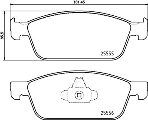 HELLA Bremsbeläge vorne - nicht für Verschleißwarnanzeiger vorbereitet - vier Bremsbeläge pro Set - T2645 - für u.a. FORD - 8DB 355 025-511 von Hella