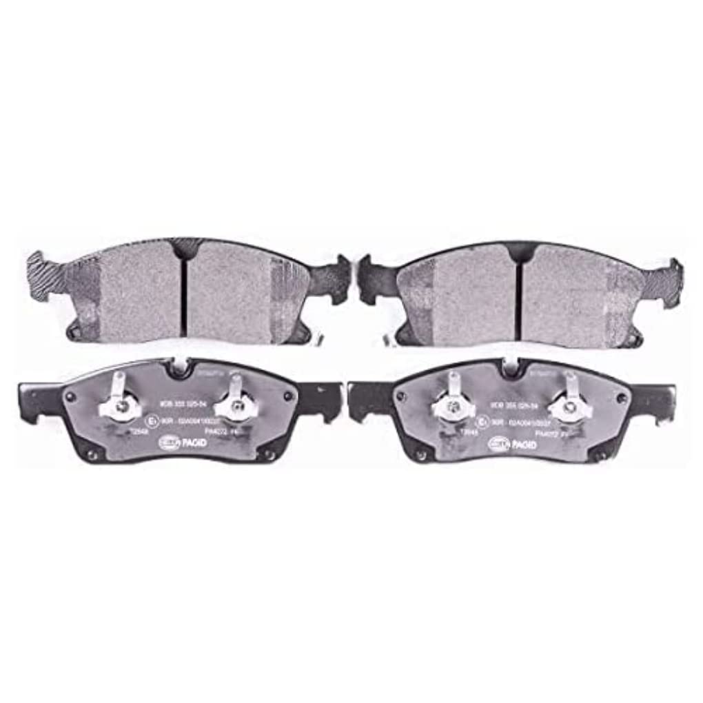 HELLA PAGID Bremsbeläge vorne - mit akustischer Verschleißwarnung - vier Bremsbeläge pro Set - T2648 - für u.a. JEEP - 8DB 355 025-541 von Hella