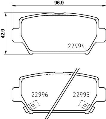 HELLA 8DB 355 039-401 Bremsbeläge - mit akustischer Verschleißwarnung - T2785 - für u.a. MITSUBISHI von Hella