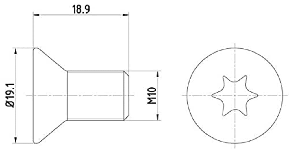 HELLA PAGID 8DZ 355 209-101 Schraube, Bremsscheibe PAG0010 - 18.9mm - M10x1,5 - Innen-Torx von Hella