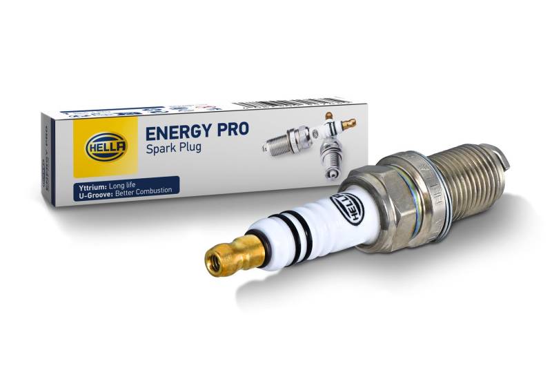 HELLA 8EH 188 704-011 Zündkerze - Energy Pro YM8RCP-11U - Schlüsselweite: 16 - Gewindelänge: 19mm - Elektrodenabstand: 1.1mm von Hella