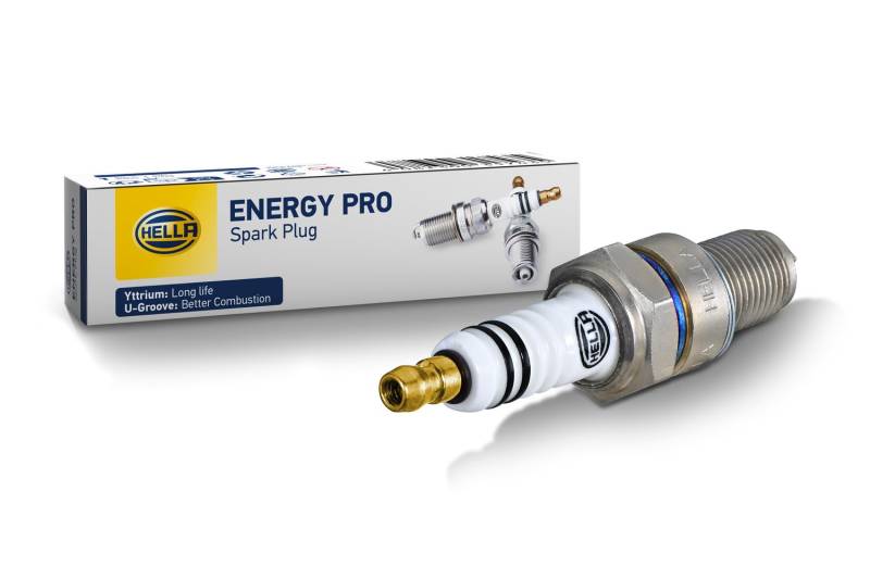 HELLA 8EH 188 704-021 Zündkerze - Energy Pro YH8RCP-8U - Schlüsselweite: 21 - Gewindelänge: 19mm - Elektrodenabstand: 0.8mm von Hella