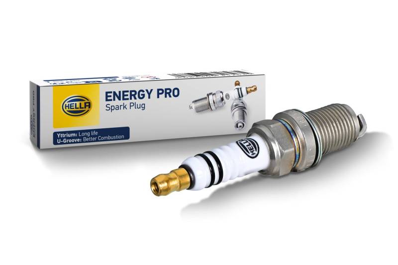 HELLA 8EH 188 704-051 Zündkerze - Energy Pro YM7RCP-8U - Schlüsselweite: 16 - Gewindelänge: 19mm - Elektrodenabstand: 0.8mm von Hella