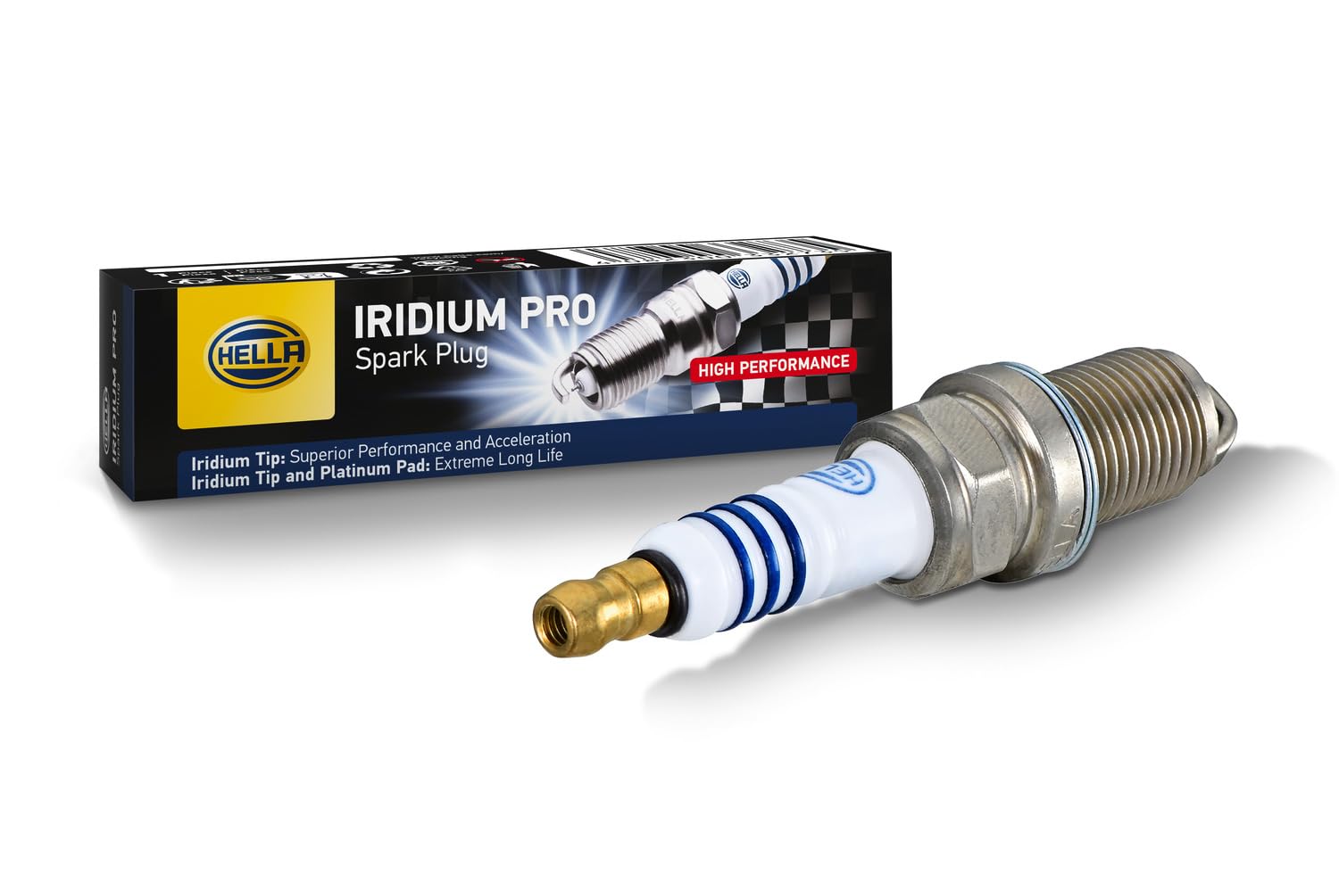 HELLA 8EH 188 706-031 Zündkerze - Iridium Pro IM8RC-7P - Schlüsselweite: 16 - Gewindelänge: 19mm - Elektrodenabstand: 0.7mm von Hella