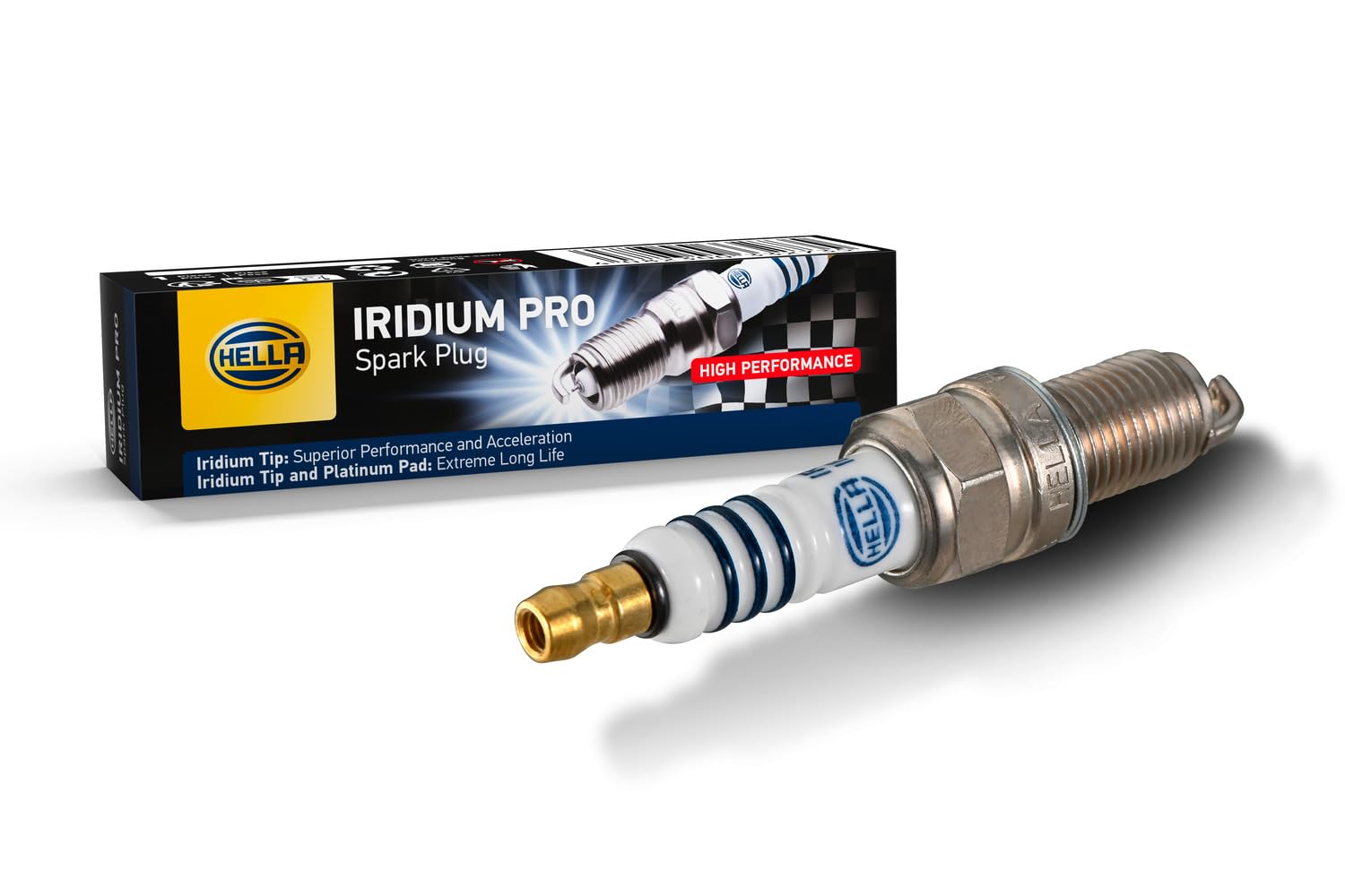 HELLA 8EH 188 706-211 Zündkerze - Iridium Pro IFM10RC-8P - Schlüsselweite: 16 - Gewindelänge: 19mm - Elektrodenabstand: 0.8mm von Hella