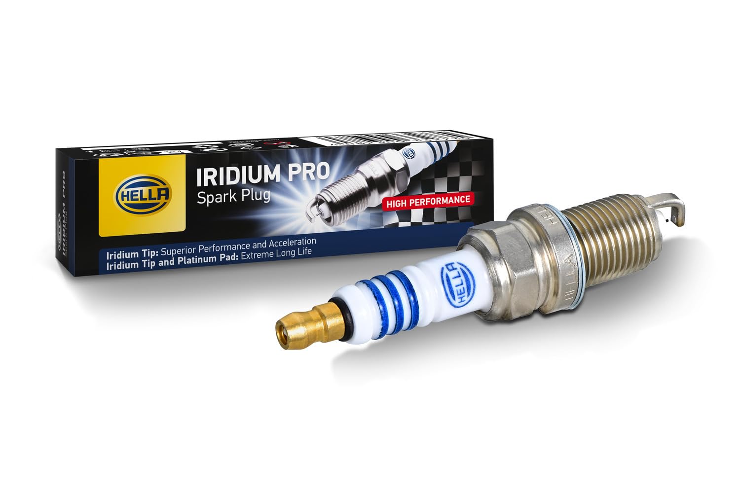 HELLA 8EH 188 706-231 Zündkerze - Iridium Pro IM7RC5-11P - Schlüsselweite: 16 - Gewindelänge: 19mm - Elektrodenabstand: 1.1mm von Hella