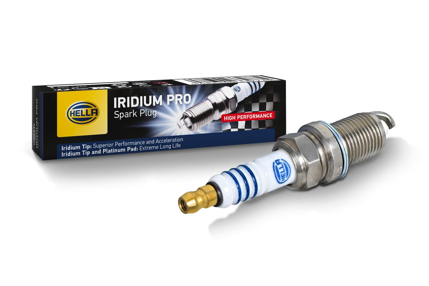 HELLA 8EH 188 706-341 Zündkerze - Iridium Pro IM8RC5-8P - Schlüsselweite: 16 - Gewindelänge: 19mm - Elektrodenabstand: 0.8mm von Hella