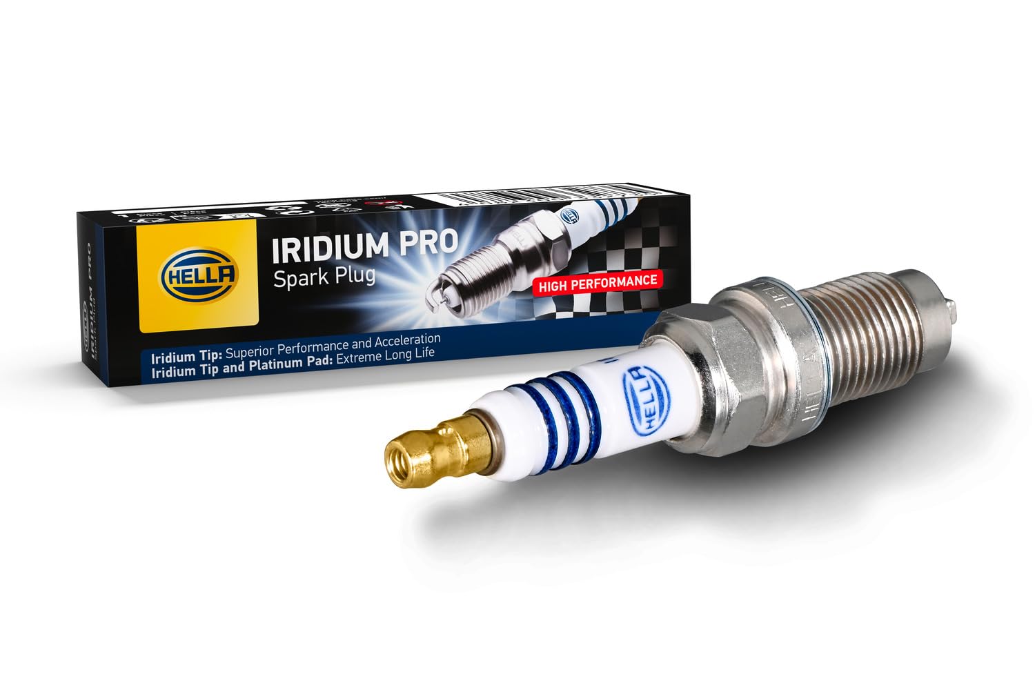 HELLA 8EH 188 706-351 Zündkerze - Iridium Pro IM8RB-8P - Schlüsselweite: 16 - Gewindelänge: 19mm - Elektrodenabstand: 0.8mm von Hella