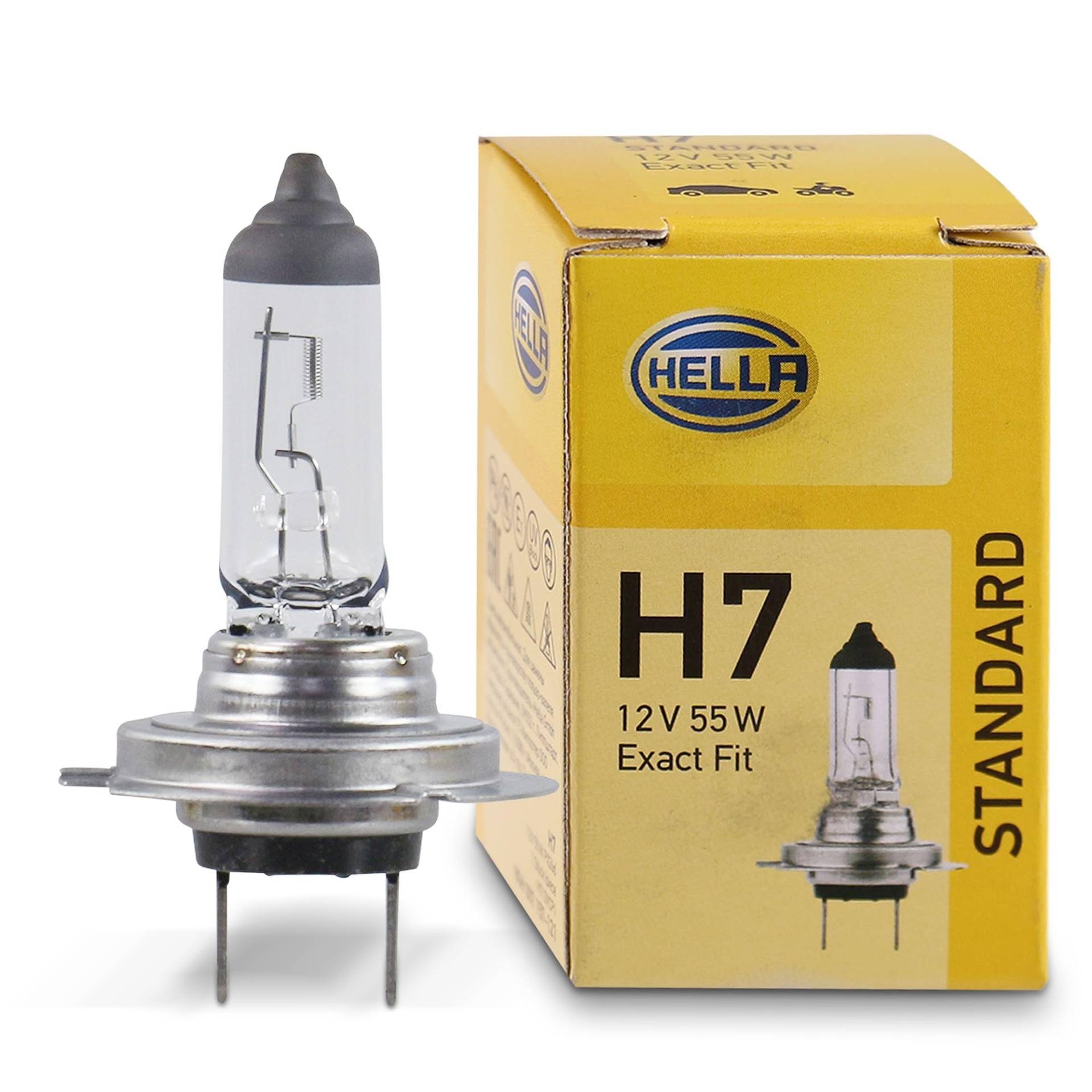 HELLA 8GH 007 157-121 Halogen Glühlampe - H7 - Standard - 12V - 55W - Sockelausführung Glühlampe: PX26d - Schachtel - Menge: 1 von Hella