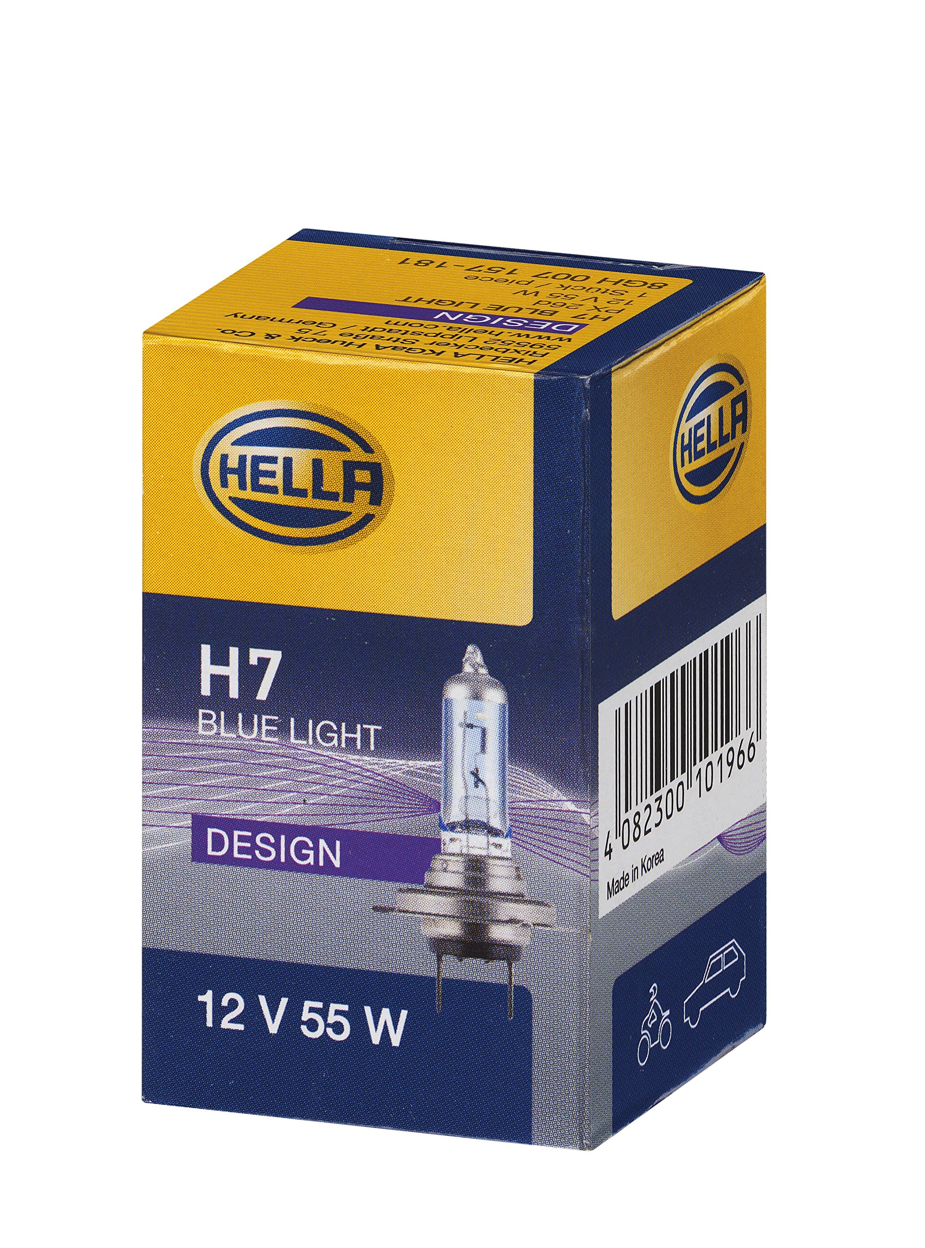 HELLA 8GH 007 157-181 Glühlampe - H7 - 12V/55W - PX 26 d - Blue Light von Hella