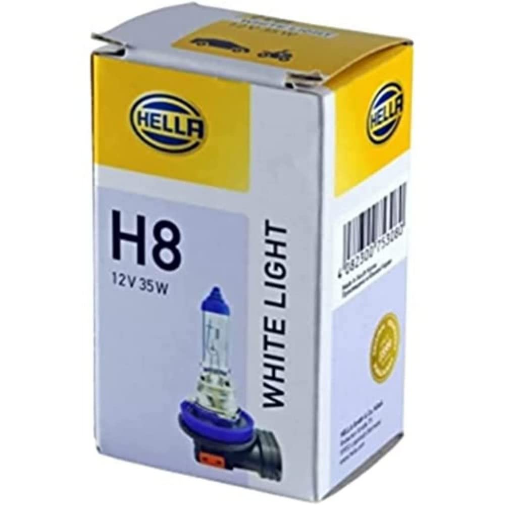 HELLA 8GH 223 498-141 Halogen Glühlampe - H8 - White Light - 12V - 35W - Sockelausführung Glühlampe: PGJ19-1 - Schachtel - Menge: 1 von Hella