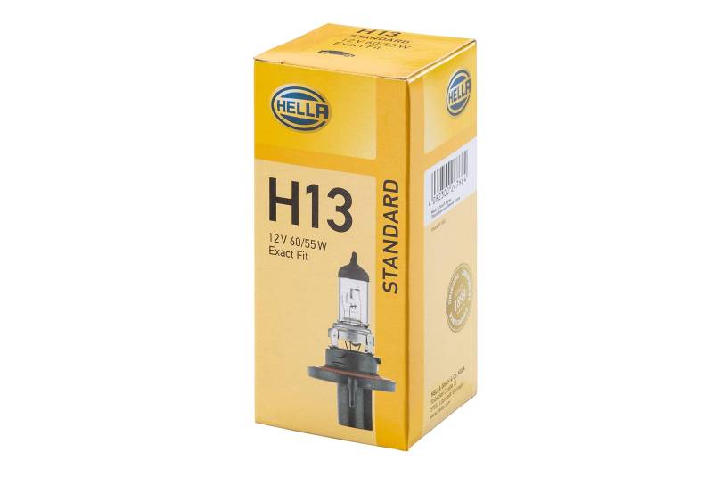 HELLA Halogen Glühlampe - H13 - Standard - 12V - 60/55W - Sockelausführung Glühlampe: P26.4t - Schachtel - Menge: 1 - 8GJ 008 837-121 von Hella