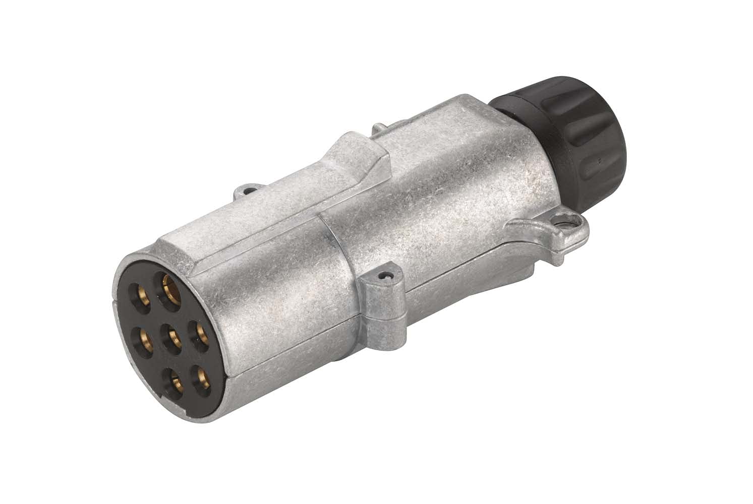 HELLA Stecker - 24V - 7-polig - mit Kabelverschraubung - Aluminium - silber - DIN/ISO: 1185 N-Typ - Menge: 10 - 8JA 003 831-001, 7 Schraubanschlüsse von Hella