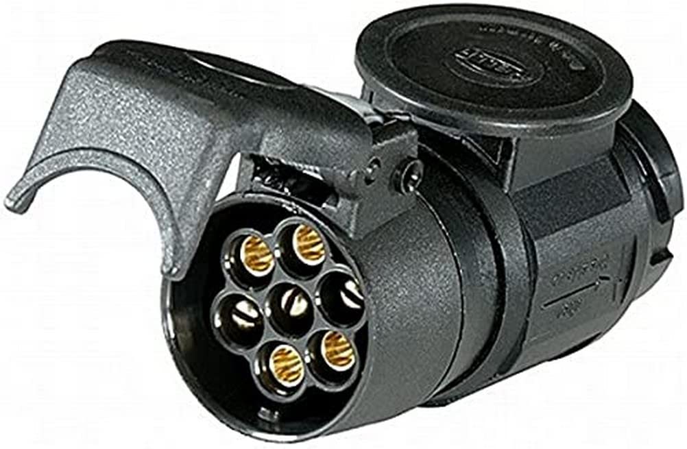 HELLA Adapter, Steckdose - 12V - von 13-polig auf 7-polig - Länge: 91mm - Kunststoff - schwarz - DIN/ISO: 11446 N-Typ/1724 N-Typ - Menge: 1 - 8JA 005 952-013 von Hella