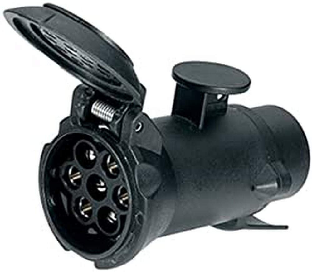 HELLA Adapter, Steckdose - 12V - von 7-polig auf 13-polig - Länge: 102mm - Kunststoff - schwarz - DIN/ISO: 1724 N-Typ/11446 N-Typ - Menge: 1 - 8JA 008 981-001 von Hella