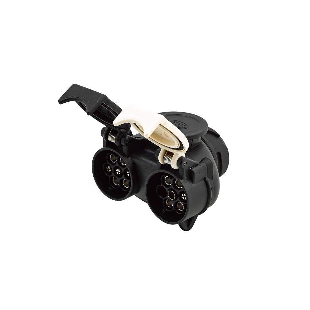 HELLA Adapter, Steckdose - 12V - von 13-polig auf 7-polig - Länge: 89mm - Kunststoff - schwarz - DIN/ISO: 11446 N-Typ/1724 N-Typ/3732 S-Typ - Menge: 1 - 8JA 179 368-001 von Hella