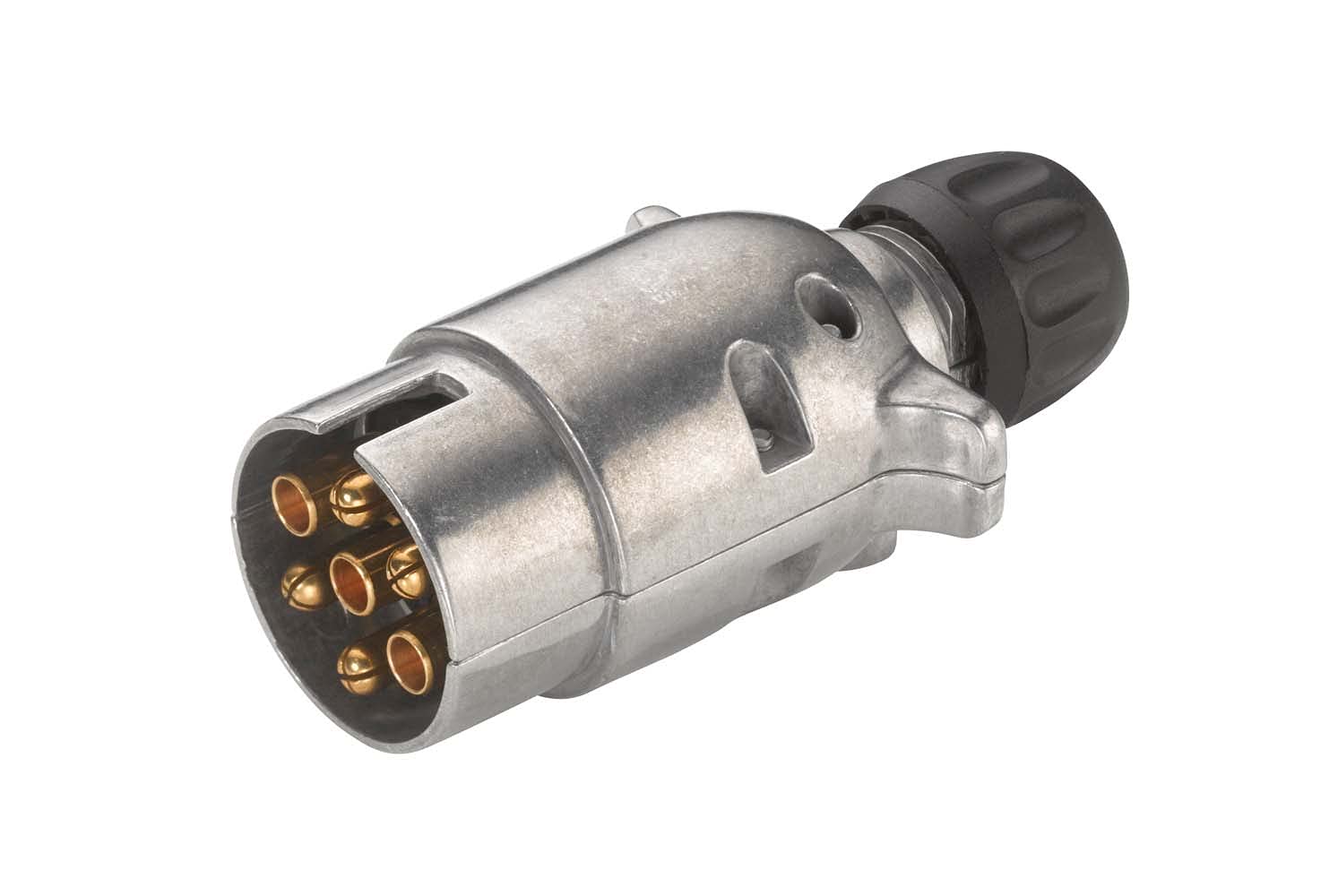 HELLA Stecker - 12V - 7-polig - Stecker: Schraubkontakt - Länge: 94mm - Aluminium - silber - DIN/ISO: 1724 N-Typ - Menge: 25 - 8JA 001 918-002 von Hella