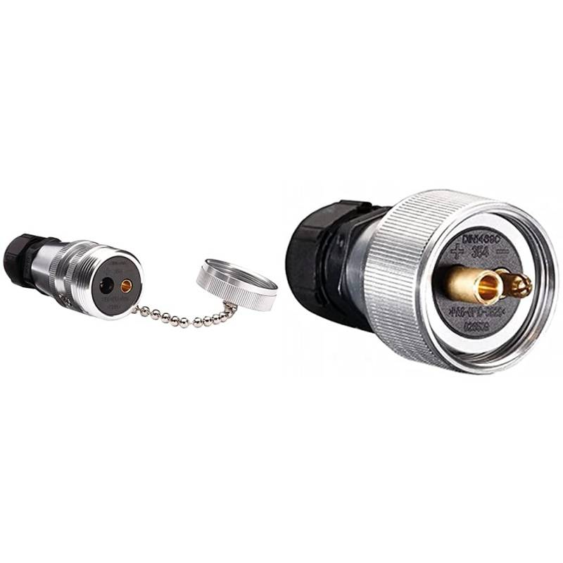 HELLA 8JB 002 281-011 Steckdose - 42V - 2-polig - Stecker: Schraubkontakt & 8JA 001 925-001 Stecker - 12/24V - Stecker: Schraubkontakt von Hella